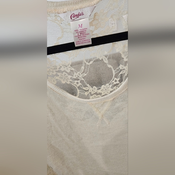 S Cream Lace Knit Sweater - Picture 2 of 3